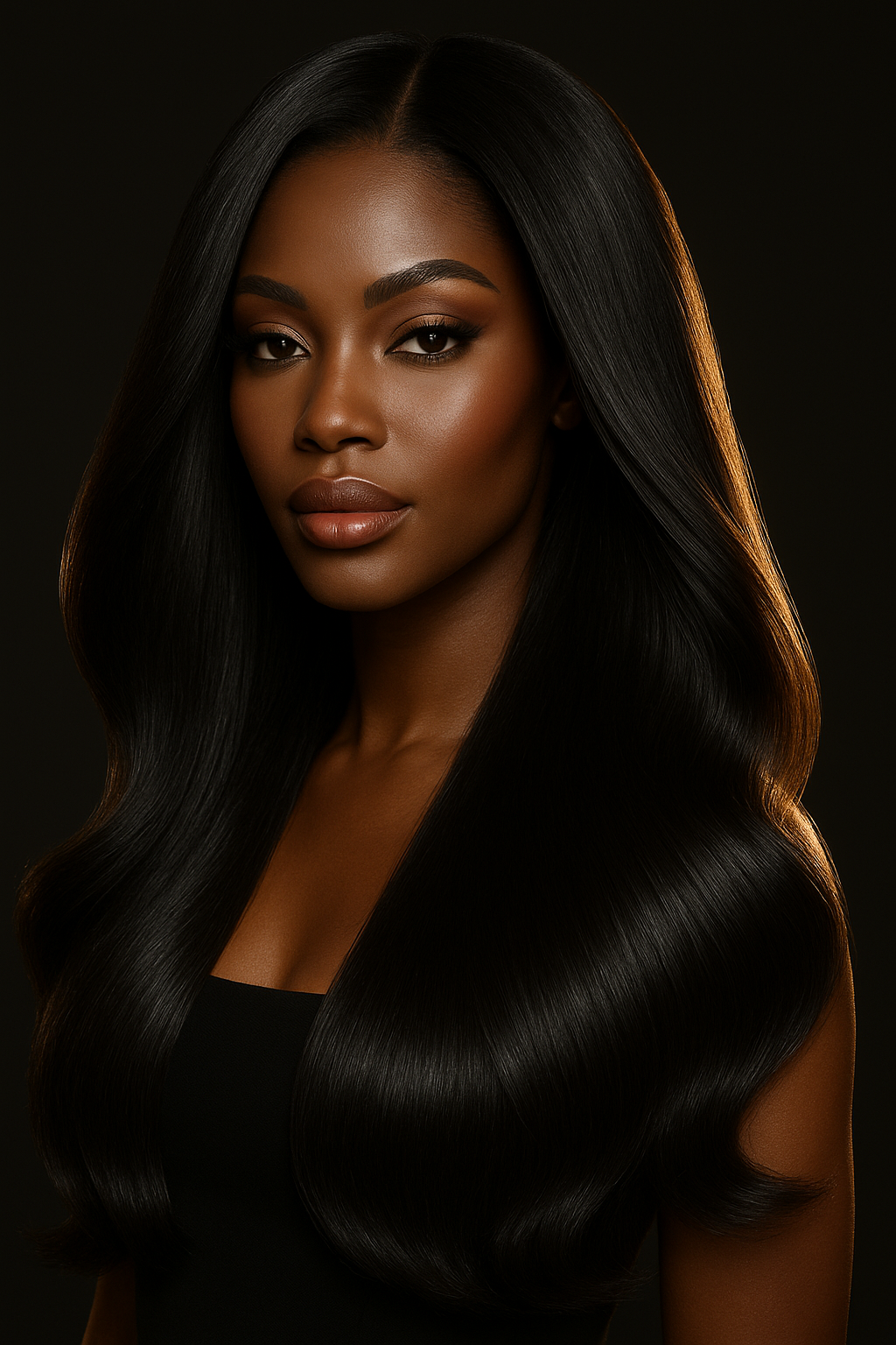 BKBC campaign model with long flowing virgin hair